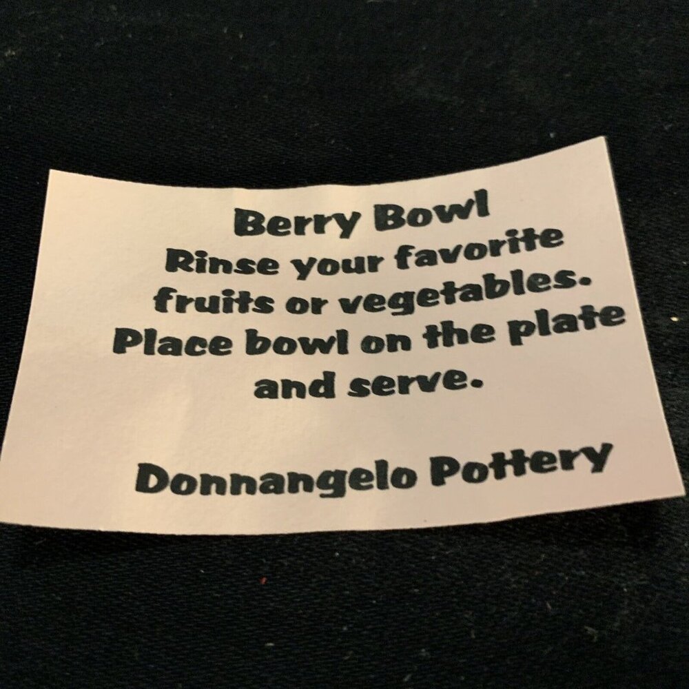 2 PC Handmade Maroon Stoneware Colander Leaf Handles Under Dish Janet Donnangelo - Picture 15 of 16